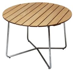 Bord 9A &Oslash;100 cm Oljad Ek / Varmf&ouml;rzinkat Stativ - Grythyttan St&aring;lm&ouml;bler - Bonus M&ouml;bler