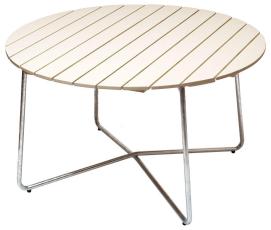 Bord 9A &Oslash;120 cm Vitlackad Ek / Varmf&ouml;rzinkat Stativ - Grythyttan St&aring;lm&ouml;bler - Bonus M&ouml;bler