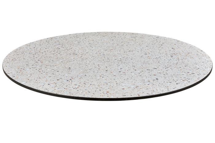 Bild 3, Taverny Ø85 cm Vit / Laminat beige terrazzo - Brafab - Bonus Möbler