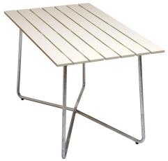 Bord B25A 120x70 cm Vitlackad Ek / Varmf&ouml;rzinkat Stativ - Grythyttan St&aring;lm&ouml;bler - Bonus M&ouml;bler