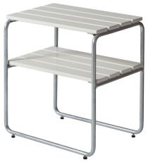 Sidobord L45 Vitlackad Ek / Varmf&ouml;rzinkat Stativ - Grythyttan St&aring;lm&ouml;bler - Bonus M&ouml;bler
