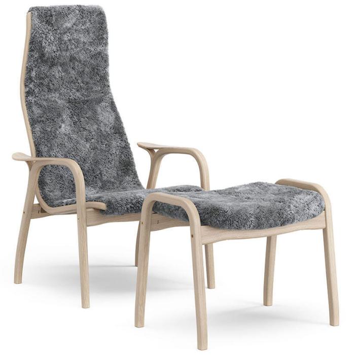 Bild 5, Lamino Vitpigmenterad Ek Fårskinn Scandinavian Grey - Swedese - Bonus Möbler