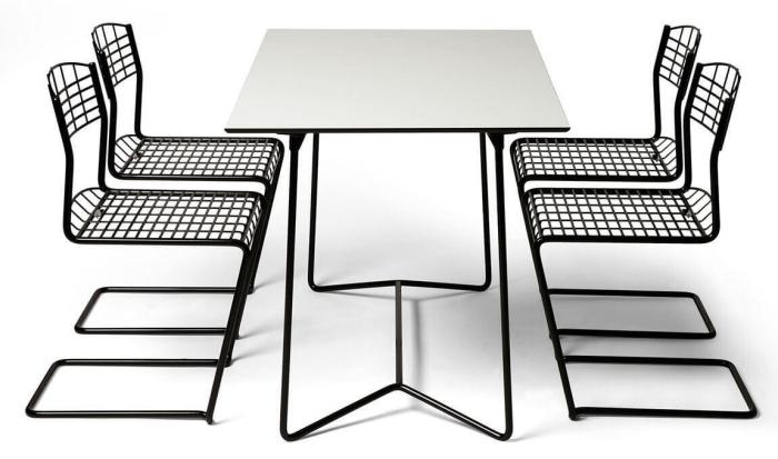 Bild 2, High Tech Bord 110X70 cm Vit Laminat / Svart Stativ - Grythyttan Stålmöbler - Bonus Möbler