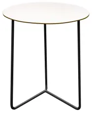 High Tech Bord &Oslash;60 cm Vit Laminat / Svart Stativ - Grythyttan St&aring;lm&ouml;bler - Bonus M&ouml;bler