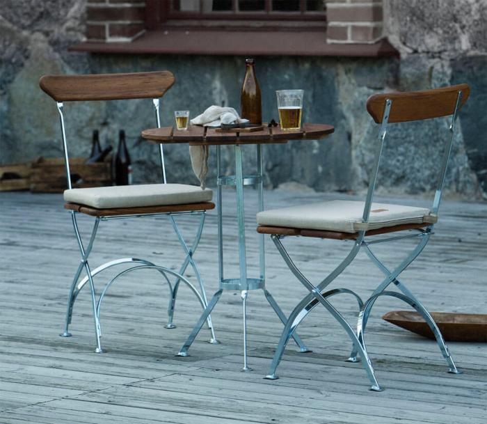 Bild 13, Bryggeristol Obehandlad Teak / Varmförzinkat Stativ - Grythyttan Stålmöbler - Bonus Möbler