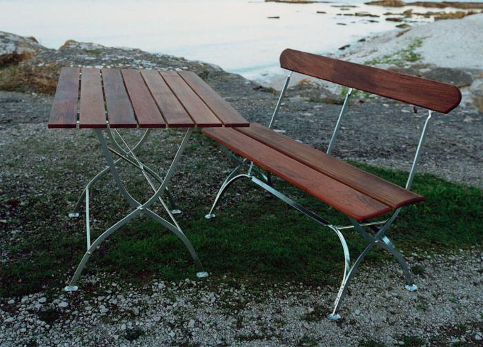 Bild 10, Bryggerigrupp 5 Obehandlad Teak / Varmförzinkat Stativ - Grythyttan Stålmöbler - Bonus Möbler