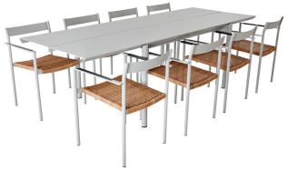 B45 250X92 cm och DK Light Grey Bord med 8 stolar - Slasken - Bonus M&ouml;bler