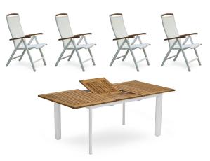 Nydala 150-200X96 cm Vit / Teak - Hillerstorp - Bonus M&ouml;bler