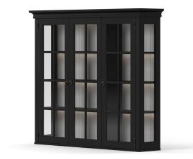 Stockholm 3 d&ouml;rrar, glassidor Black - Englesson - Bonus M&ouml;bler
