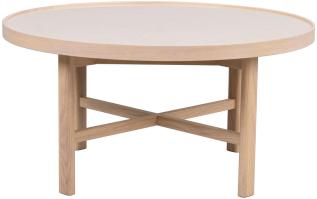 Marsden &Oslash;90 cm Beige keramik / Vitpigmenterad ek - Rowico Home - Bonus M&ouml;bler