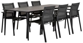 Nimes 200X98 cm och Delia Karmstol Textilene Svart - Brafab - Bonus M&ouml;bler