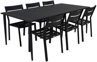 Nimes 200X98 cm och Delia Matstol Svart - Brafab - Bonus M&ouml;bler