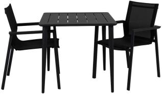 Nimes 78X78 cm och Delia Karmstol Textilene Svart - Brafab - Bonus M&ouml;bler