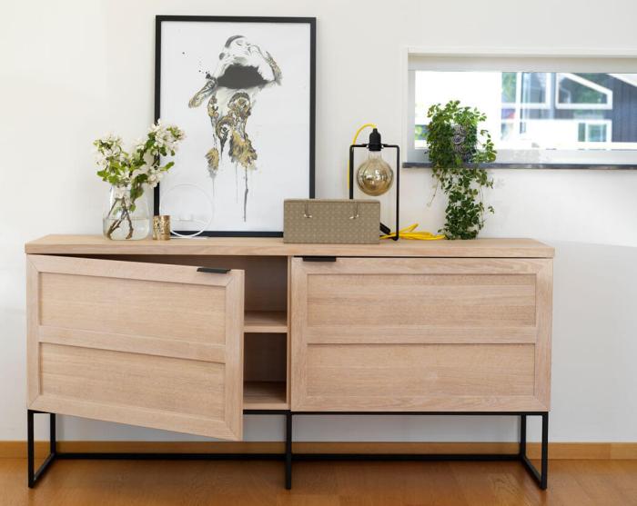 Bild 4, Everett 160 cm Vitpigmenterad ek / Svart - Rowico Home - Bonus Möbler