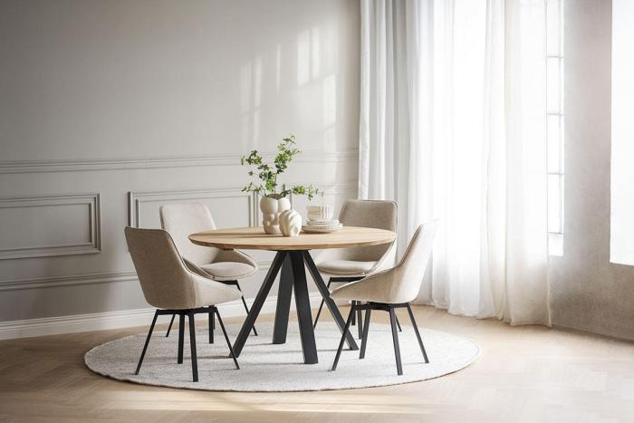 Bild 6, Alison Metallben / Tyg Ljusbeige tyg - Rowico Home - Bonus Möbler