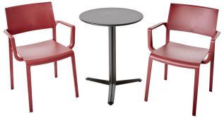 Arket &Oslash;60, H74 cm och Lilibet karm Stolar Bordeaux - Brafab - Bonus M&ouml;bler