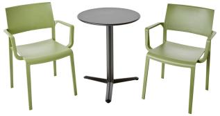 Arket &Oslash;60, H74 cm och Lilibet karm Stolar Olive Green - Brafab - Bonus M&ouml;bler
