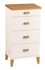 Malva 40 cm 4 l&aring;dor Vitlackad MDF & Oljad Ek - Oscarssons M&ouml;bel - Bonus M&ouml;bler
