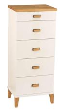Malva 40 cm 5 l&aring;dor Vitlackad MDF & Oljad Ek - Oscarssons M&ouml;bel - Bonus M&ouml;bler