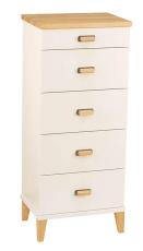 Malva 40 cm 5 l&aring;dor Vitlackad MDF & Vitoljad Ek - Oscarssons M&ouml;bel - Bonus M&ouml;bler