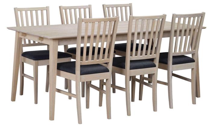 Bild 9, Filippa Vitpigmenterad Ek / Grått tyg - Rowico Home - Bonus Möbler
