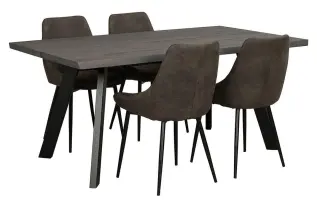 Fred och Sierra 4 stolar Bord M&ouml;rkbrun - Rowico Home - Bonus M&ouml;bler
