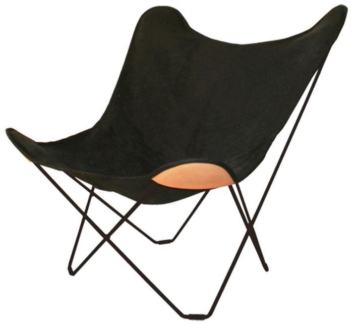 Bild 2, Cotton Canvas Mariposa med läderhörn Black - Cuero Design - Bonus Möbler