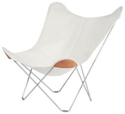 Cotton Canvas Mariposa med l&auml;derh&ouml;rn Offwhite - Cuero Design - Bonus M&ouml;bler