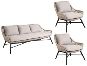 Pembroke Beige 3-sitssoffa och tv&aring; f&aring;t&ouml;ljer - Brafab - Bonus M&ouml;bler