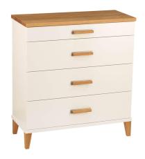 Malva 70 cm 4 l&aring;dor Vitlackad MDF & Oljad Ek - Oscarssons M&ouml;bel - Bonus M&ouml;bler