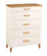 Malva 70 cm 5 l&aring;dor Vitlackad MDF & Oljad Ek - Oscarssons M&ouml;bel - Bonus M&ouml;bler
