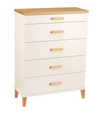Malva 70 cm 5 l&aring;dor Vitlackad MDF & Vitoljad Ek - Oscarssons M&ouml;bel - Bonus M&ouml;bler