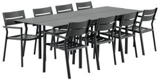 B45 250X92 cm och Delia Antracit Bord med 8 stolar - Brafab - Bonus M&ouml;bler