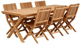 Julita 220X90 cm och f&auml;llstolar Teak - Brafab - Bonus M&ouml;bler