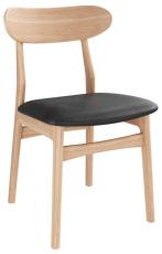 Aster med svart l&auml;dersits Vitoljad ek - Cas&oslash; Furniture - Bonus M&ouml;bler