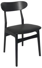 Aster med svart l&auml;dersits Svartbetsad och lackad ek - Cas&oslash; Furniture - Bonus M&ouml;bler