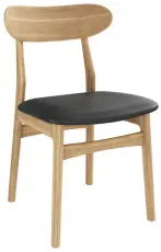 Aster med svart l&auml;dersits Oljad ek - Cas&oslash; Furniture - Bonus M&ouml;bler