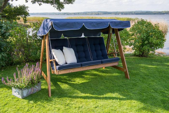 Bild 12, Texas 90 Hög 56 cm bred Navy med vit kant polyester - Hillerstorp - Bonus Möbler