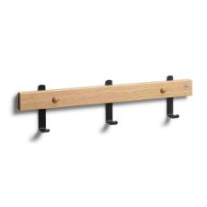 Nadja 40 cm 3 krokar Mattsvart St&aring;l Lackad Ek - Oscarssons M&ouml;bel - Bonus M&ouml;bler