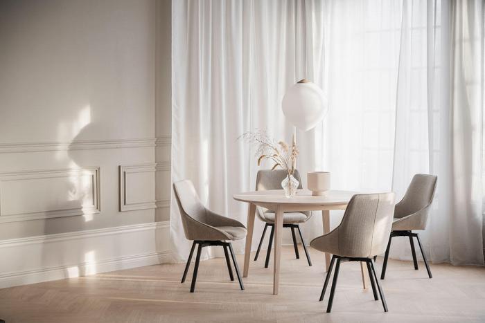 Bild 11, Filippa Runt 120-165X120 cm Vitpigmenterad ek - Rowico Home - Bonus Möbler