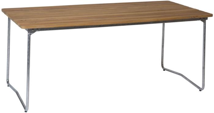Bild 2, Bord B31 170 och Stol 1 Obehandlad Teak / Varmförzinkat Stativ - Grythyttan Stålmöbler - Bonus Möbler